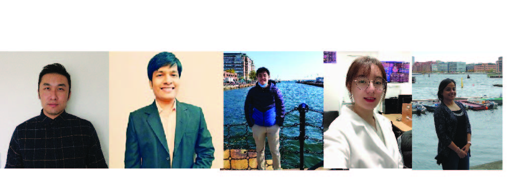 Our current Executive Committee: Left to right: Tibo Duran (President), Suraj Fanse (Vice President), Ling Zhu (Treasurer), Xueting Huang (Secretary), Tanu Mehta (Graduate Student Senate Representative)