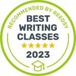 Emblem saying one of the best writing classes in Reedsy's 2023 class