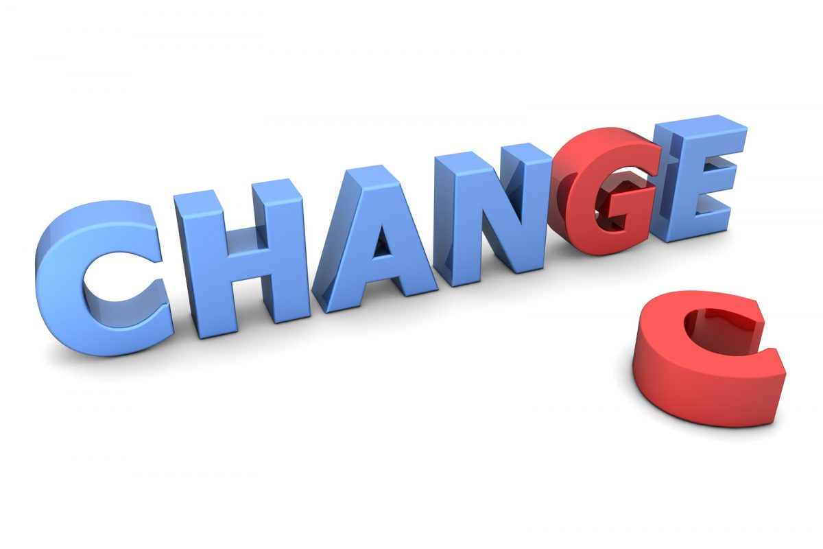 Image with the word 'Change' in 3D.