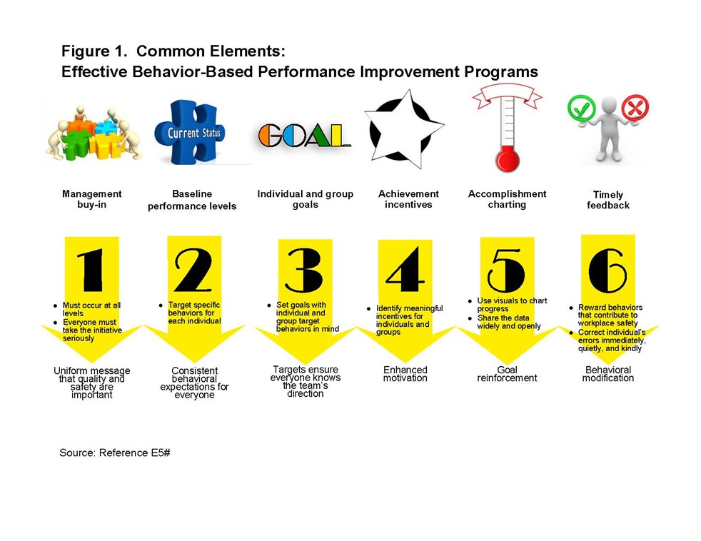 Figure discussing six elements of performance improvement programs